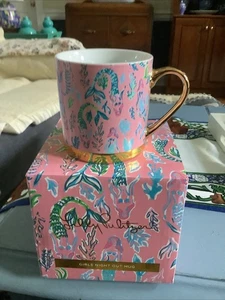 Lilly Pulitzer Pink GIRLS NIGHT OUT COFFEE MUG Large Ceramic 12oz Gift GWP NEW - Picture 1 of 7