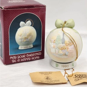 Precious Moments Ornament May Your Christmas Be A Happy Home Vintage 1990 mit Box - Bild 1 von 12