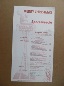 1975 Seattle Space Needle Christmas Menu Vintage Original  - Bild 1 von 4