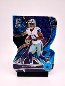 Jalen Tolbert RC 50/50 BLUE DISCO DIE-CUT 2022 Panini Spectra NFL Dallas Cowboys - Picture 1 of 2