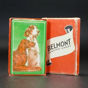 Belmont Playing Cards Irish Setter Dogs 1939 Vintage Sealed US IRS Tax Stamp - Picture 1 of 17