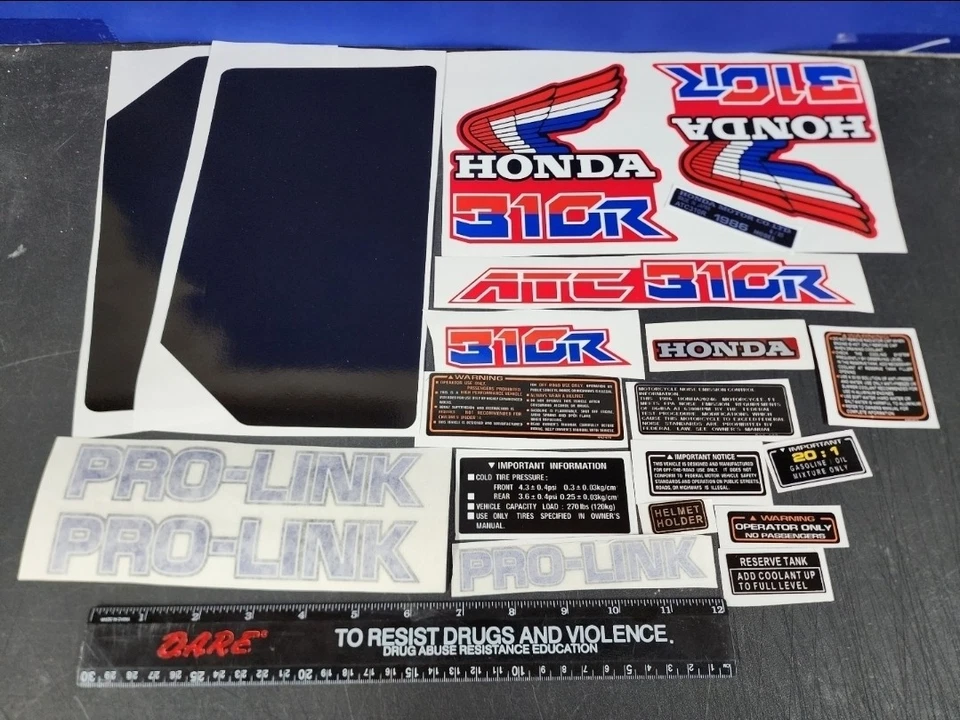 1986 HONDA ATC 250R as 310R maier fenders tank STICKERS DECALS 1985 85  fenders - Image 1 of 1