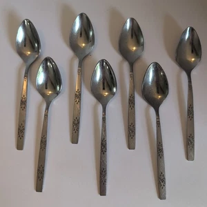 Vtg Oneida Profile Stainless ORLANDO Lot of 7 Teaspoons Flatware Spoon Tea - Picture 1 of 7
