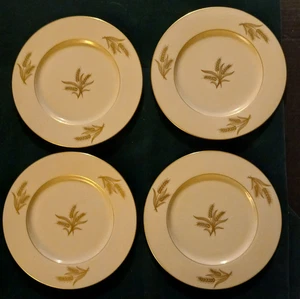 Lenox China Harvest Wheat 24k Gold Rim Set of 4 Dinner Plates 10.5 inch R-441 - Picture 1 of 5