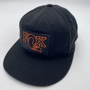 Fox Racing Hat Motocross Black Orange SnapBack Large Logo Cleaned Patch Hook Loo - Picture 1 of 13
