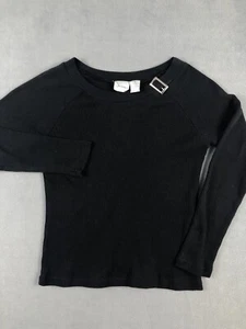 Maxwell Jason Pullover Damen M Shirt gerippt langarm schwarz Schnallenausschnitt sehr guter Zustand - Bild 1 von 10