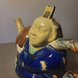 19th C. English MINTON Majolica Chinaman Teapot Rare Antique - Picture 1 of 20