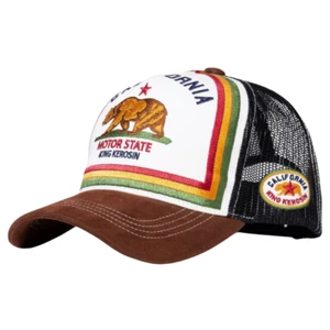 King Kerosin Cappello Trucker Da Uomo California FP E Velour In Nero Marrone - Bild 1 von 5