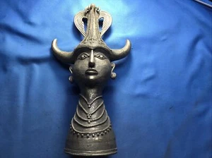 Cara, busto, cabeza de latón Dhokra vintage de la India - Imagen 1 de 12