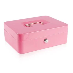 Large Metal Cash Box with Money Tray and Lock,Money Box with Cash Tray,Cash - Picture 1 of 7