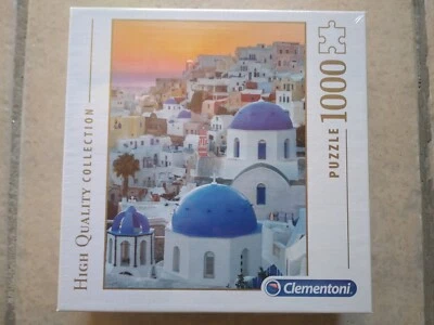 Puzzle 1000 pièces, CLEMENTONI, Santorin, Santorini, grèce, neuf,  jamais ouvert - Photo 1/4