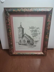 Larry Bridges Church of the Epithany Calvert Print Drawing Framed - Picture 1 of 5