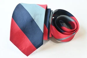 CHRISTIAN DIOR MEN'S TIE RED, BLUE/STRIPED WIDTH: 3" LENGTH: 7" - Picture 1 of 3