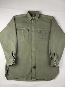 Ralph Lauren Shirt Mens Medium Green Long Sleeve Button Up Double RL Cotton VTG - Picture 1 of 11