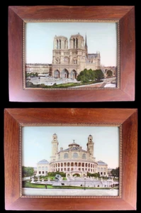 Paire de Fixés sous verre NOTRE DAME DE PARIS - TROCADERO - Imagen 1 de 7