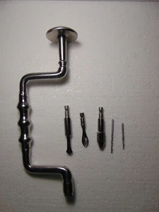 Taladro de trepanación de metal vintage militar de acero inoxidable soviético - Imagen 1 de 5
