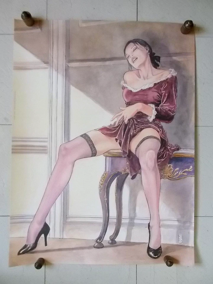 Milo Manara  ( Art Print ) " Claudia / Il Gioco " ( 80 x 60 cm ) - Photo 1/4