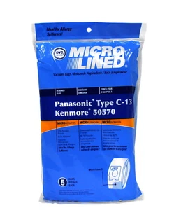 DVC Micro Lined Vacuum Bags Designed to Fit Panasonic Type C-13, Kenmore 50570 - Picture 1 of 1