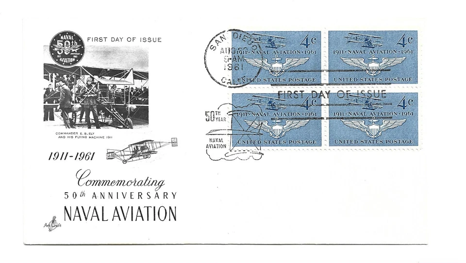 1185 50th Anniversary  Naval Aviation, ArtCraft block of 4,  FDC - Image 1 of 1