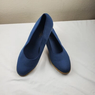 Beacon Womens Newport Fabric Closed Toe Casual Platform Sandals, Navy, Size 8M - Image 1 of 4