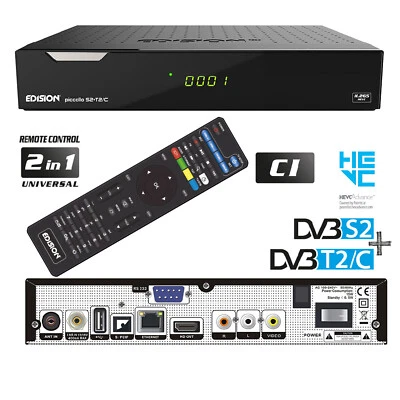 Ricevitore satellitare Edision Piccollo DVB-S2/T2/C HD HDTV 3 in 1 più CI IPTV Argus Combo - Immagine 1 di 4