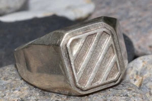 "Zebra" !!! Geometry Ukraine Vtg old russian Sterling SILVER 925 Ring MENS 10 - Picture 1 of 12