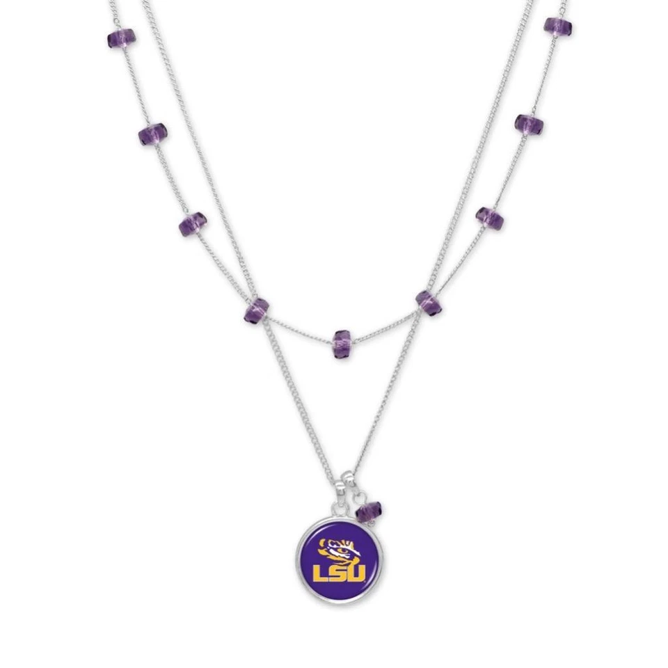 LSU Tigers Ivy Necklace Silver Chain Jewelry Gift - Image 1 of 1
