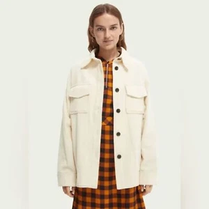 Scotch & Soda Corduroy Organic Shacket In Vanilla, Size Medium, NWT - Picture 1 of 15