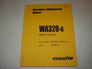 Komatsu WA320-6 Wheel Loader Operation Maintenance Manual , s/n 70001 - up - Picture 1 of 4