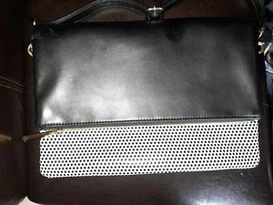 BLACK & WHITE SPOTTED SHOULDER BAG - Picture 1 of 13