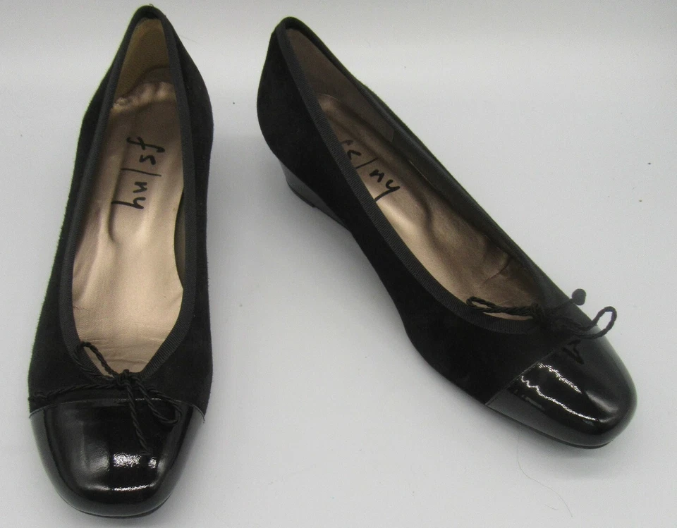 FS/NY Negro Gamuza Puntera Cuñas Talla 10 Foto 1 de 4