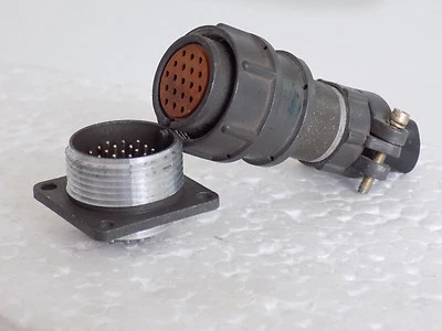 2RM24 19 Pin USSR Stat Circular Thread Connector , Male + Female Set - Image 1 of 4