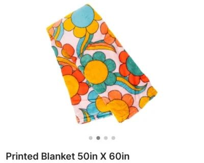 Printed Throw Blanket  50" x 60"  Floral  Plush - Image 1 of 4