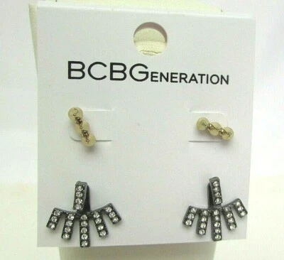Pendientes de moda BCBGeneration tono dorado estrás tono dorado NUEVOS 2488 2 pares Foto 1 de 3