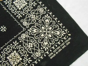 RARO De Colección Antiguo NEGRO Algodón Motociclista EE. UU. BANDANA Pañuelo 20" WPL 209 - Imagen 1 de 2
