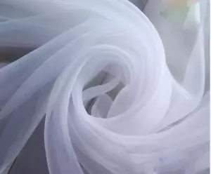 120" Wide (10Ft Wide) X 5 Yards - White Sheer Voile Chiffon Fabric - Sedona DES - Picture 1 of 12