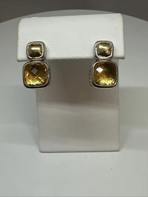Pendientes colgantes David Yurman de oro amarillo y 18 quilates limón citrino albión Foto 1 de 4