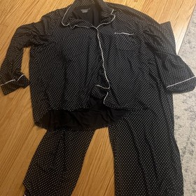 Victoria's Secret Signature Modal Pajama Set XXL Black Pink Polka Dot