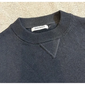 3Sixteen Mens Small Knit Short Sleeve Pima Cotton Crew Neck T-Shirt Top Black - Picture 1 of 14