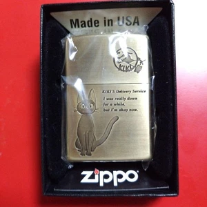 Zippo Oil Lighter Studio Ghibli Kiki's Delivery Service Jiji Antique 2 Gold G 0 - Picture 1 of 7