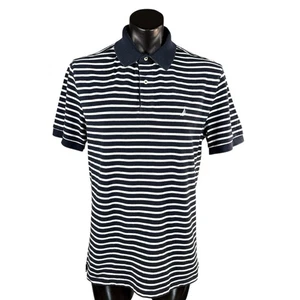 Nautica Classic Fit Deck Shirt Mens Size L/G Navy/White Striped 3 Button Placket - Bild 1 von 10