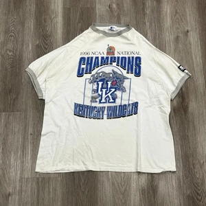 Vintage 1996 Kentucky Wildcats NCAA Champions Shirt Men's Size XL White / Blue - Picture 1 of 6