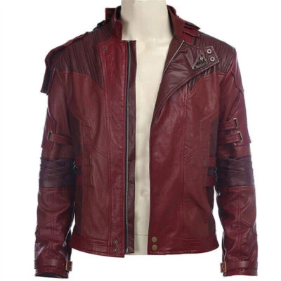 Guardianes de la Galaxia 2 Estrella Lord Peter Quill Rojo PU Chaqueta Disfraz Juegos con disfraces Foto 1 de 4