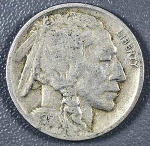 1917-D Buffalo Nickel Fine + - Bild 1 von 2