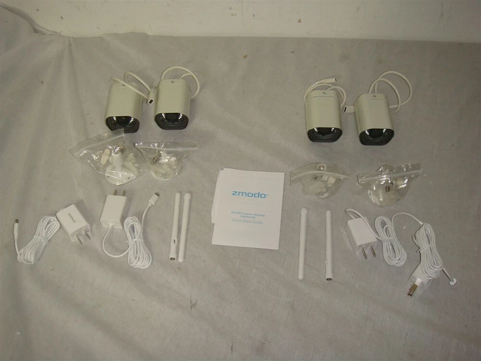 ZMODO ZM-W0002-4 4 PACK WIRELESS 720P HD SECURITY CAMERAS - Image 1 of 4