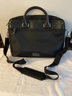 Bolso Cartera de Hombro Bosca Essentials Cuero y Nylon Doble Cremallera Top Negro Nuevo sin Etiquetas Foto 1 de 4