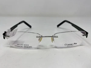 Gianni Po GLT314 Silver/Matte Green 52-18-140 Rimless Eyeglasses Frame -S72 - Picture 1 of 8