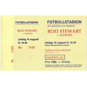 ROD STEWART Full Concert Ticket Stub STOCKHOLM SWEDEN 8/16/86 THE FACES Rare - Picture 1 of 1