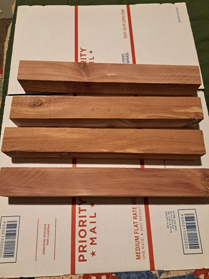 4) Red Cedar Game Call Blanks  12"x1.5"x1.5"        (+/- 1/8") - Image 1 of 1