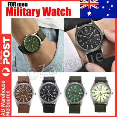 Men's SOKI Military Army Canvas Calendar Analog Quartz Sports Wrist-Watches Gift - image 1 of 4